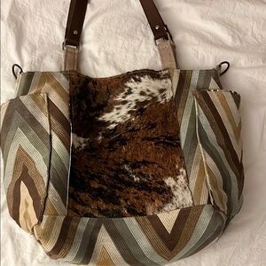 Brown and Tan Patterned Women's Bag